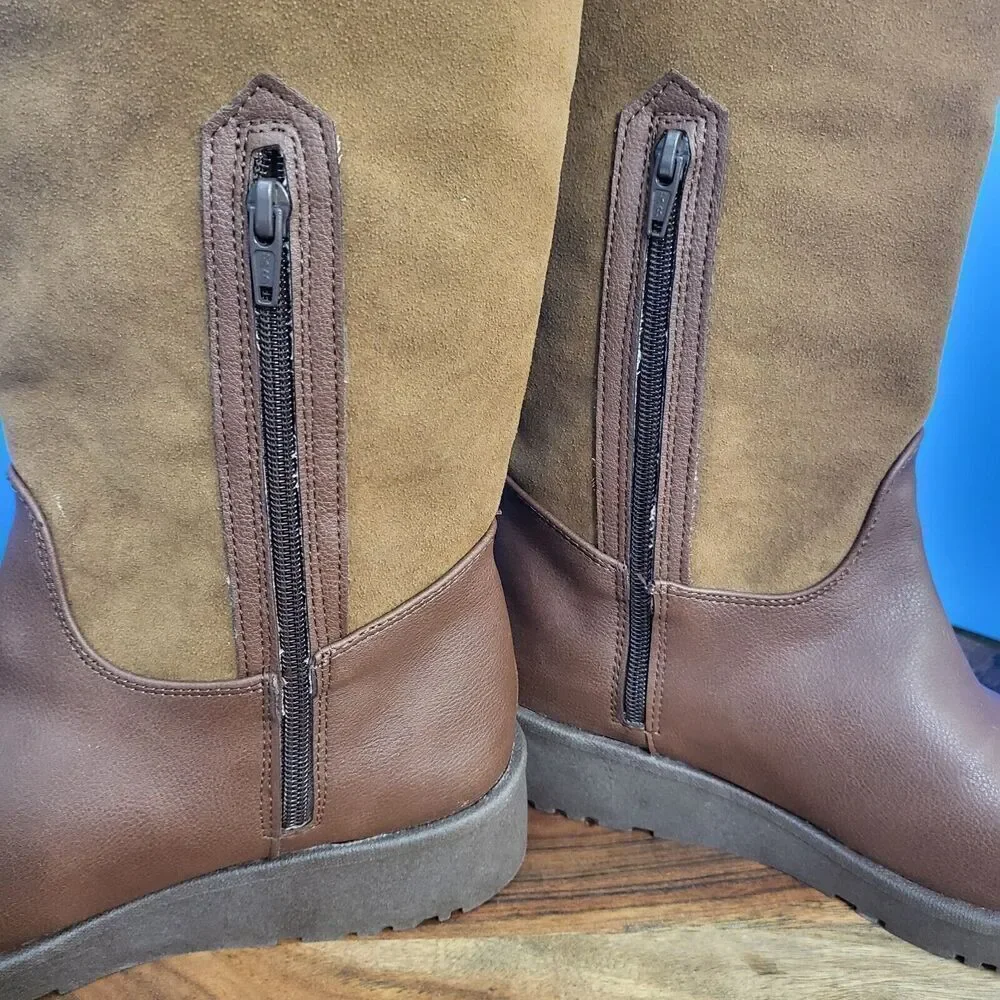 G.H. Bass Joyce Knee High Boot Brown Wedge Heel Women's 8.5M